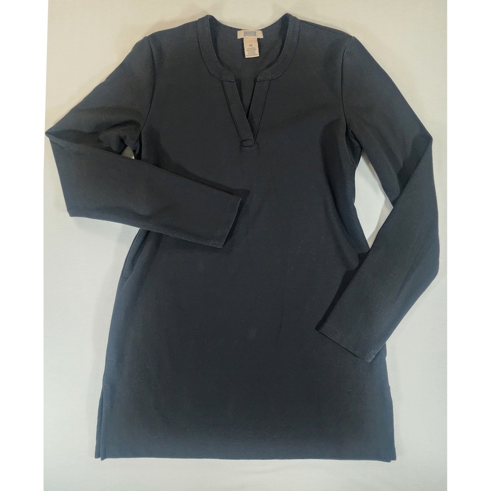 Duluth Trading Co Pointe Pro Tunic Dress Womens XS Black Long Sleeve Pockets